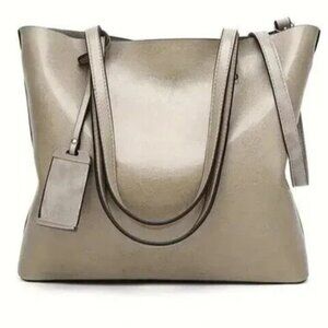 The perfect Vegan Leather Tote Shoulder Hand Bag Gray